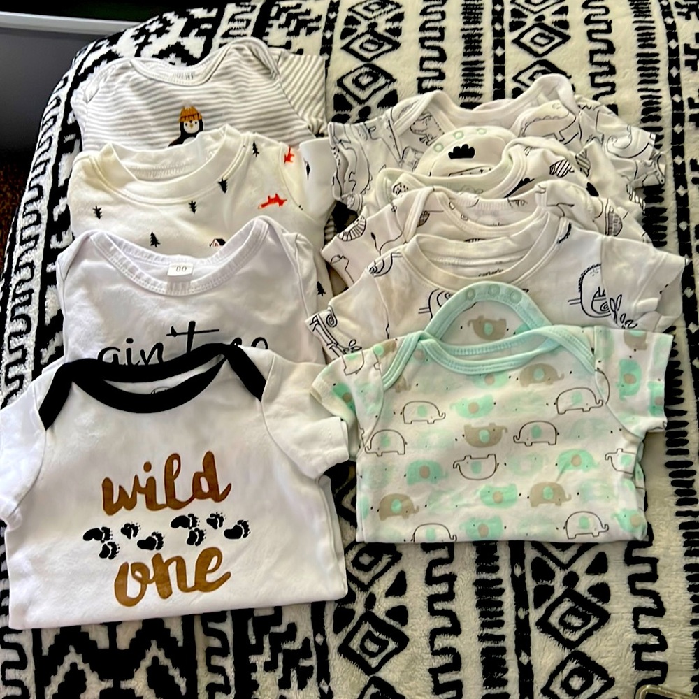 Lot of 9!! 0-6M Bodysuits